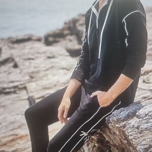 NWOT J JILL Fit Cozy Contrast Trim Hoodie And Trackpants